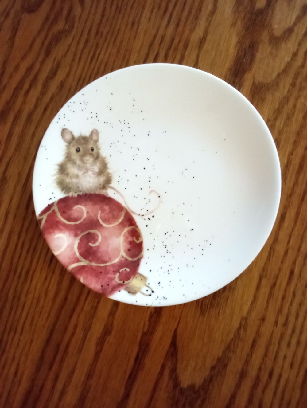 Christmas Mouse Royal Worcester Bone China Saucer